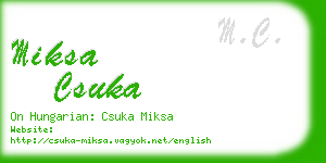miksa csuka business card